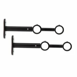 LUANCE Lot de 2 supports tringles doubles extensibles (L150 / D20) Jim mat Noir Clearance