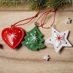 KAEMINGK Lot de 12 suspensions de Noël en métal (H4,5 cm) Méribel Colorées Multicolore