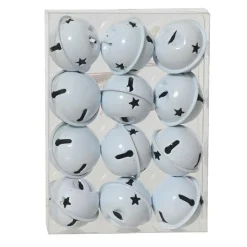 KAEMINGK Lot de 12 suspensions de Noël en métal (D3 cm) Clochettes d'hiver Blanc Hot
