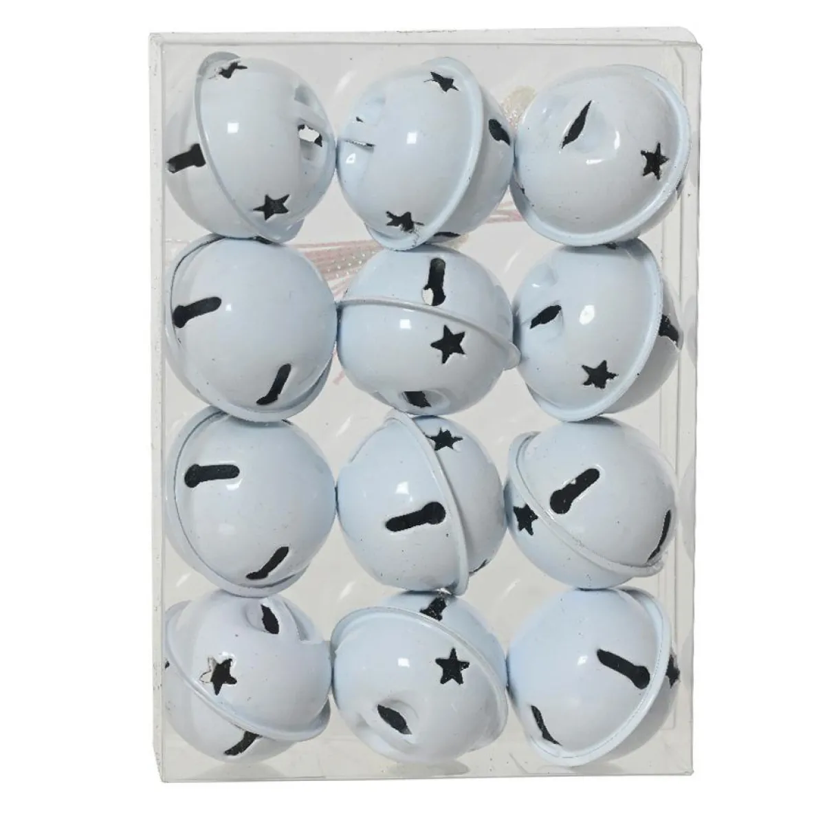 KAEMINGK Lot de 12 suspensions de Noël en métal (D3 cm) Clochettes d'hiver Blanc Hot