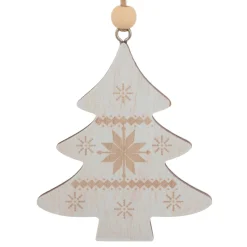JJA Lot de 2 suspensions en bois (H8 cm) Duo Savoyard Blanc et Rouge Hot