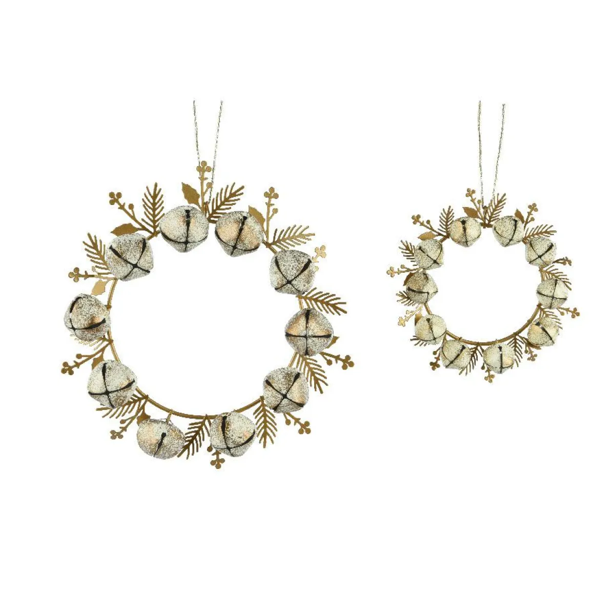 KAEMINGK Lot de 2 suspensions en métal (D19 cm) Couronne de clochettes Perle Clearance