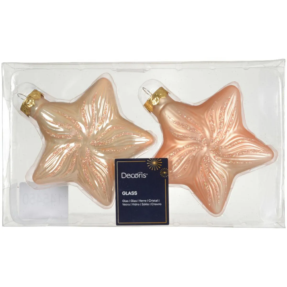 KAEMINGK Lot de 2 suspensions en verre (H10 cm) Étoiles Céleste Pêche Outlet