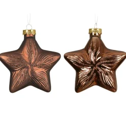 KAEMINGK Lot de 2 suspensions en verre (H10 cm) Étoiles Céleste Brun café Hot