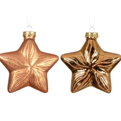 KAEMINGK Lot de 2 suspensions en verre (H10 cm) Étoiles Céleste Cognac Clearance