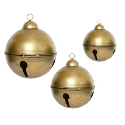KAEMINGK Lot de 3 Suspensions Géantes de Noël en métal (D52-42-31 cm) Grisons vieilli Or Best