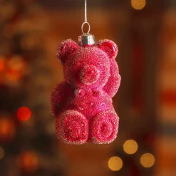 KAEMINGK Lot de 2 suspensions (H8 cm) Ourson en sucre Rouge Outlet