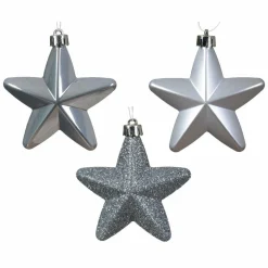 KAEMINGK Lot de 6 étoiles de Noël à suspendre (H7 cm) Alpine Bleu vaporeux Clearance