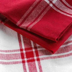 DOUCEUR D'INTERIEUR Lot de 2 torchons coton recyclé Cuisiline Bordeaux