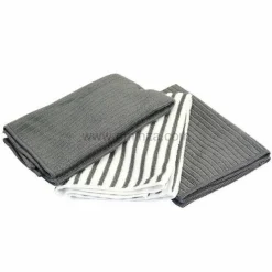 DOUCEUR D'INTERIEUR Lot de 3 torchons Cuistot Gris New