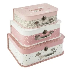 Atmosphera createur d'interieur for kids Lot de 3 valises gigognes enfant Douceur Rose Discount