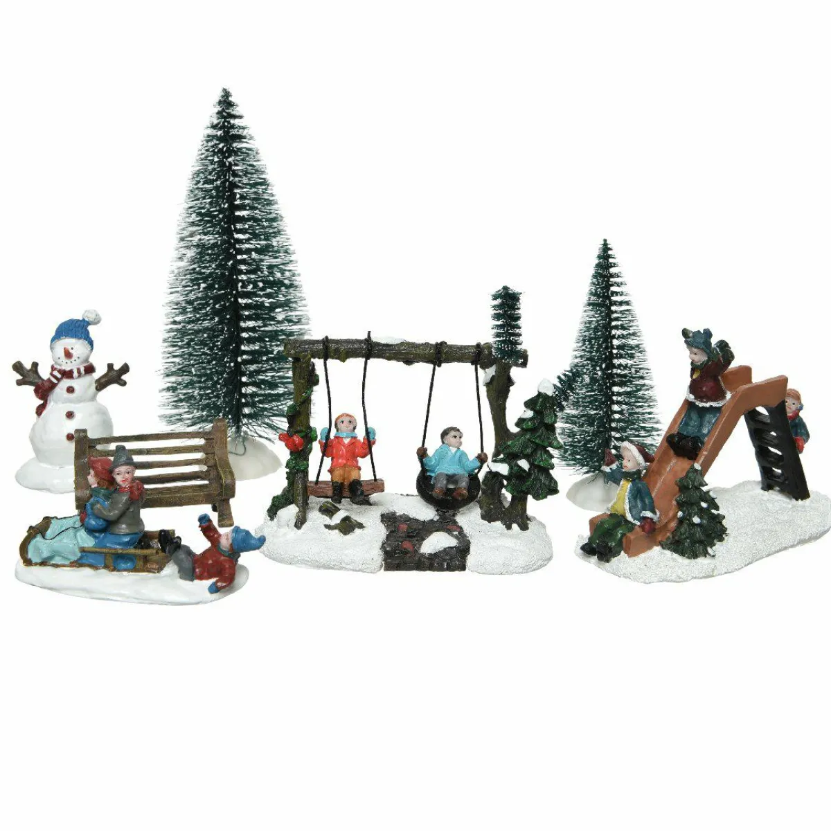 KAEMINGK Lot de figurines et accessoires Parc d'enfants pour village Clearance