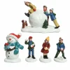 KAEMINGK Lot de figurines et accessoires amusement dans la neige pour village Outlet