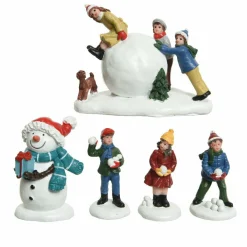 KAEMINGK Lot de figurines et accessoires amusement dans la neige pour village Outlet