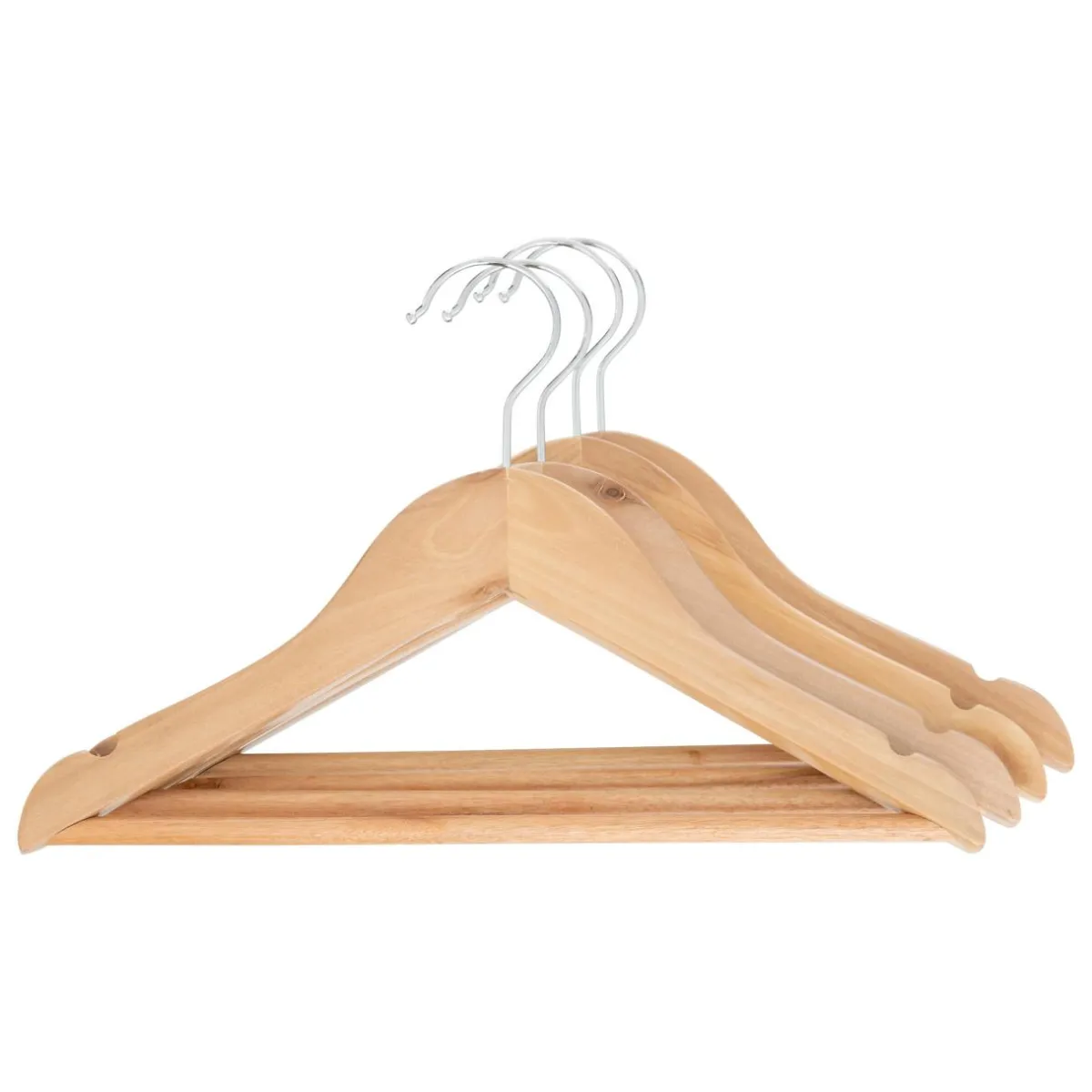 Atmosphera cru017dateur d'intu017drieur for kids Lots de 4 cintres enfant bois (H19 cm) Natural Marron Clearance