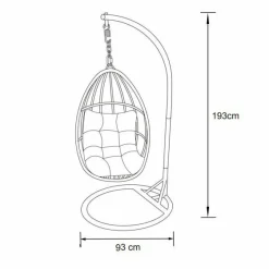 MOBELLIA Loveuse suspendue en résine tressée Coral Gris Anthracite Clearance