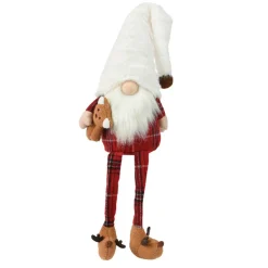KAEMINGK Lutin de Noël à asseoir (H73 cm) Gluk Dormeur en pyjama bonnet Blanc Hot