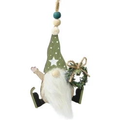 KAEMINGK Lutin de Noël à suspendre (H11 cm) Ma couronne Vert