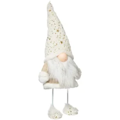 Feeric Lights & Christmas Lutin de Noël déco (H45 cm) Etoiles dorées Blanc Discount