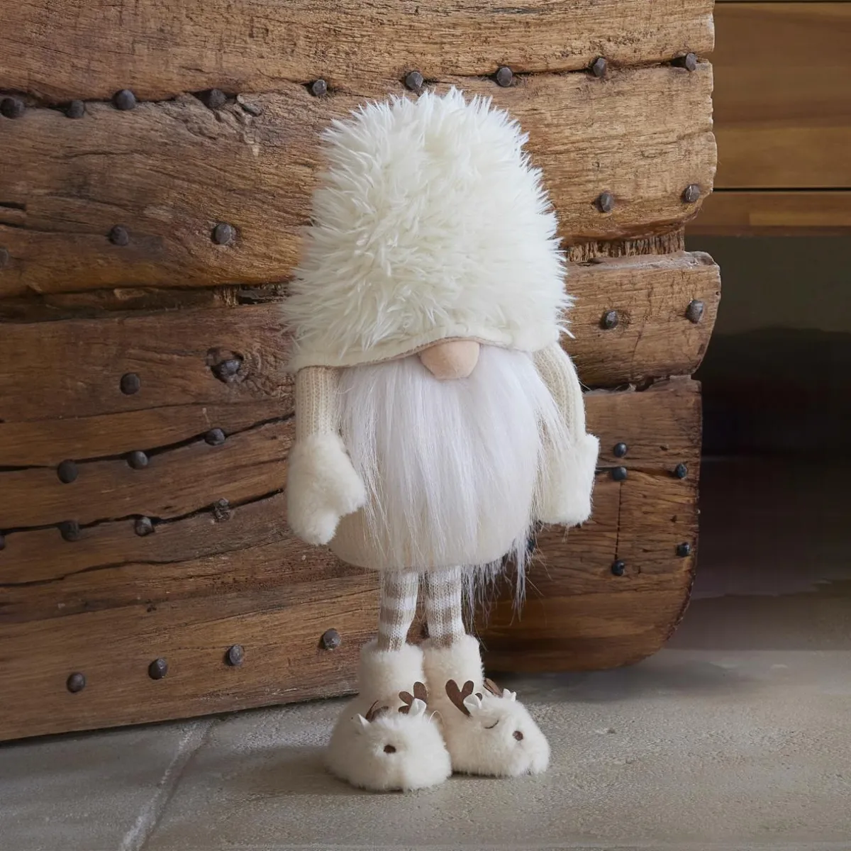 KAEMINGK Lutin de Noël debout (H60 cm) Gaston mignon crème Blanc Outlet