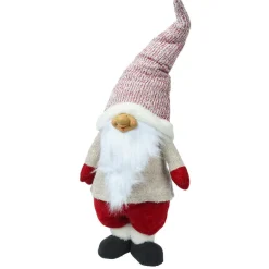 KAEMINGK Lutin de Noël fait main (H85 cm) Rieur et barbe blanche Rouge Outlet