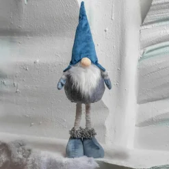 KAEMINGK Lutin de Noël (H50 cm) Hugues chapeau pointu Bleu Discount