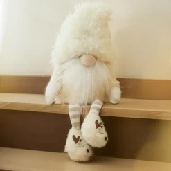 KAEMINGK Lutin de Noël jambes souples (H48 cm) Gaston mignon crème Blanc Best