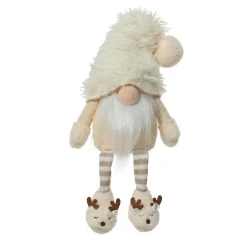 KAEMINGK Lutin de Noël jambes souples (H48 cm) Gaston mignon crème Blanc Best