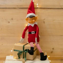 CHRISTMAS DREAM Lutin farceur (H50 cm) Emile les mains scratchées Rouge New