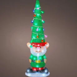 EMINZA Lutin lumineux 60 LED (H60 cm) Joyeux Vert et Blanc froid Hot