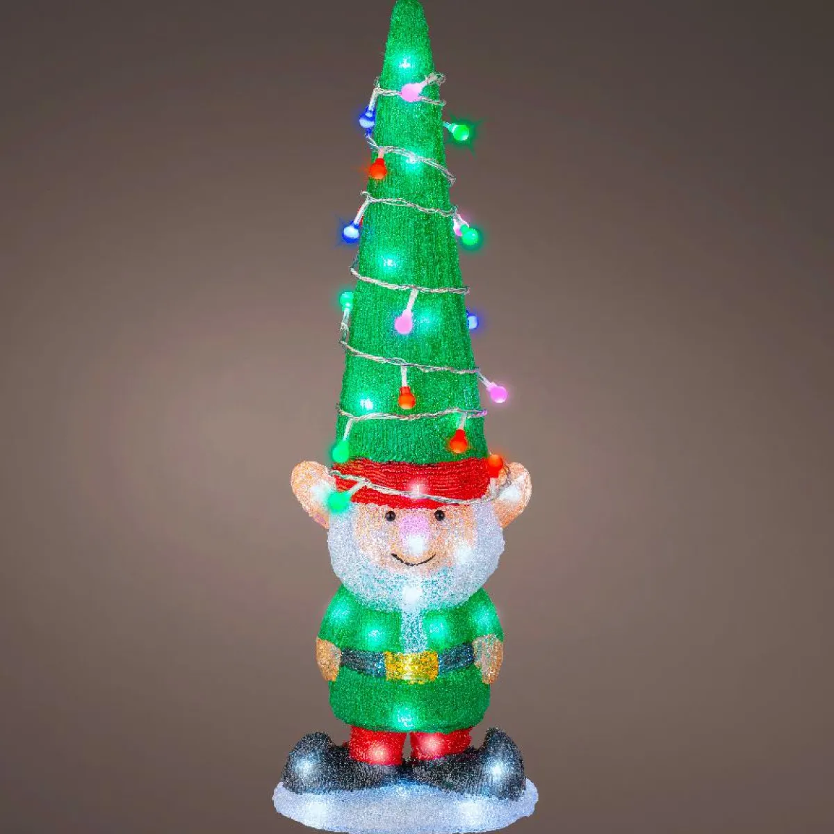 EMINZA Lutin lumineux 60 LED (H60 cm) Joyeux Vert et Blanc froid Hot