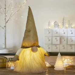 JJA Lutin lumineux à piles (H40 cm) Rémi et bonnet Dé Or Clearance