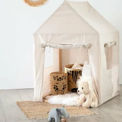 ATMOSPHERA Maison enfant bois et tissu (H116 cm) Safari Beige Clearance