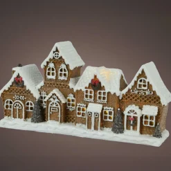KAEMINGK Maisons décoratives lumineuse à piles (H12 cm) Village délice Blanc chaud Marron Online
