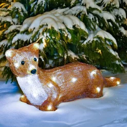 JJA Mangouste lumineuse 25 LED (H16 cm) Emmy Blanc froid Marron