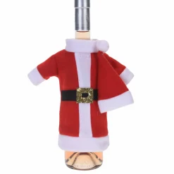 KOOPMAN Manteau Père Noël pour bouteille de vin Rouge Hot