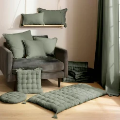 EMINZA Matelas de sol coton (120 x 60 cm) Pixel Vert kaki Discount