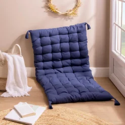 EMINZA Matelas de sol coton (120 x 60 cm) Pixel Bleu marine Hot