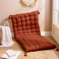 EMINZA Matelas de sol coton (120 x 60 cm) Pixel Terracotta