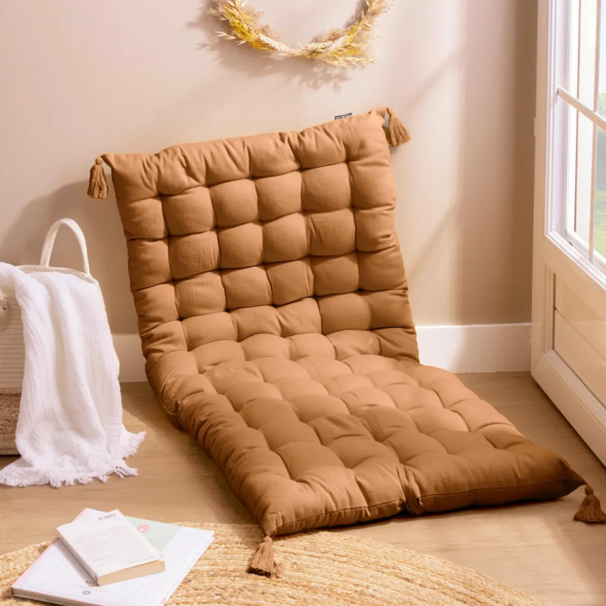 EMINZA Matelas de sol coton (120 x 60 cm) Pixel Camel New