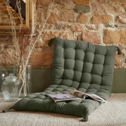 EMINZA Matelas de sol gaze de coton (60 x 120 cm) Gaïa Vert romarin New