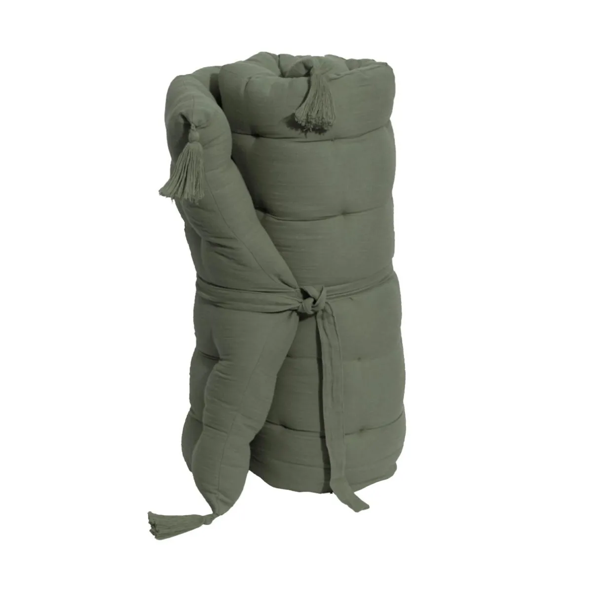 EMINZA Matelas de sol gaze de coton (60 x 120 cm) Gaïa Vert romarin New
