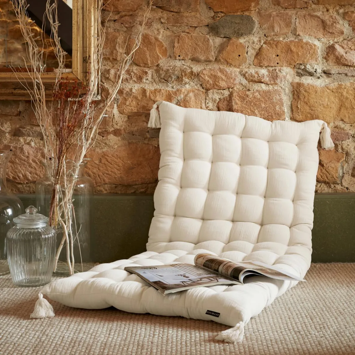 EMINZA Matelas de sol gaze de coton (60 x 120 cm) Gaïa pampa Beige Discount