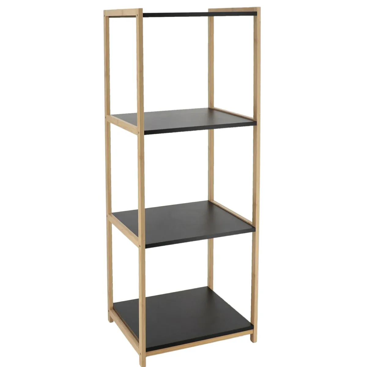 TENDANCE Meuble de rangement bambou 4 étagères (35 x H102 cm) Harmonie Noir Hot
