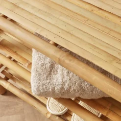 EMINZA Meuble de rangement dressing avec crochets en bambou (70 x H190 cm) Hanoï Naturel New