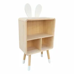 EMINZA Meuble de rangement enfant 3 cases bois (H76,5 cm) Lapin Beige New