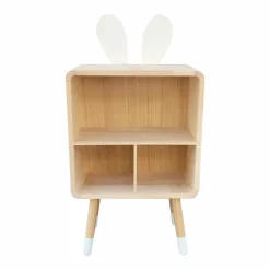 EMINZA Meuble de rangement enfant 3 cases bois (H76,5 cm) Lapin Beige New