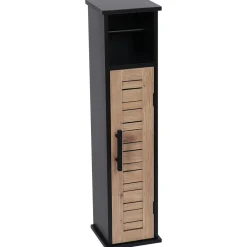 TENDANCE Meuble dérouleur papier toilette avec réserve (H75 cm) Bergen Noir Hot