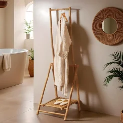EMINZA Meuble portant pliable avec penderie en bambou (H176 cm) Hanoï Naturel Sale
