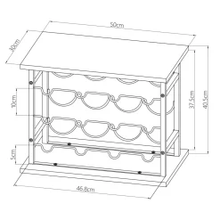 EMINZA Meuble range-bouteilles industriel 12 emplacements (H40 cm) Auguste Noir Outlet